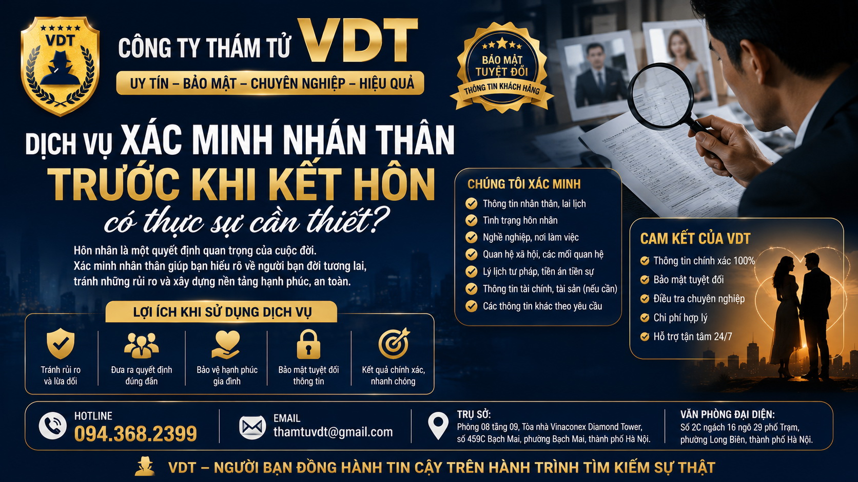 Dịch vụ xác minh nhân thân trước khi kết hôn có thực sự cần thiết? – Góc nhìn từ Thám tử VDT