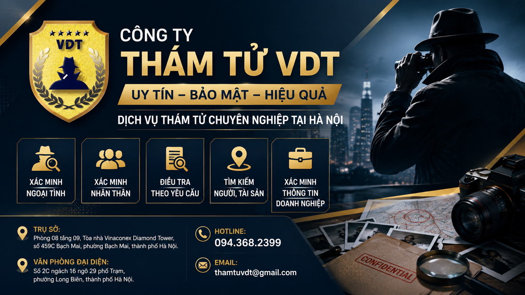 Dịch vụ thám tử chuyên nghiệp Hà Nội